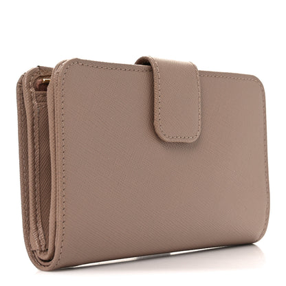 Prada Saffiano Metal Compact Zip Around Wallet Cammeo 3 of 6