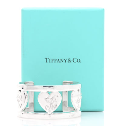 Tiffany Sterling Silver Stencil Heart Cuff Bracelet 4 of 4
