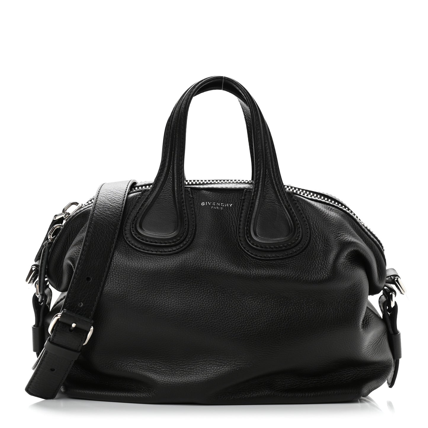 Pebbled Calfskin Small Nightingale Black