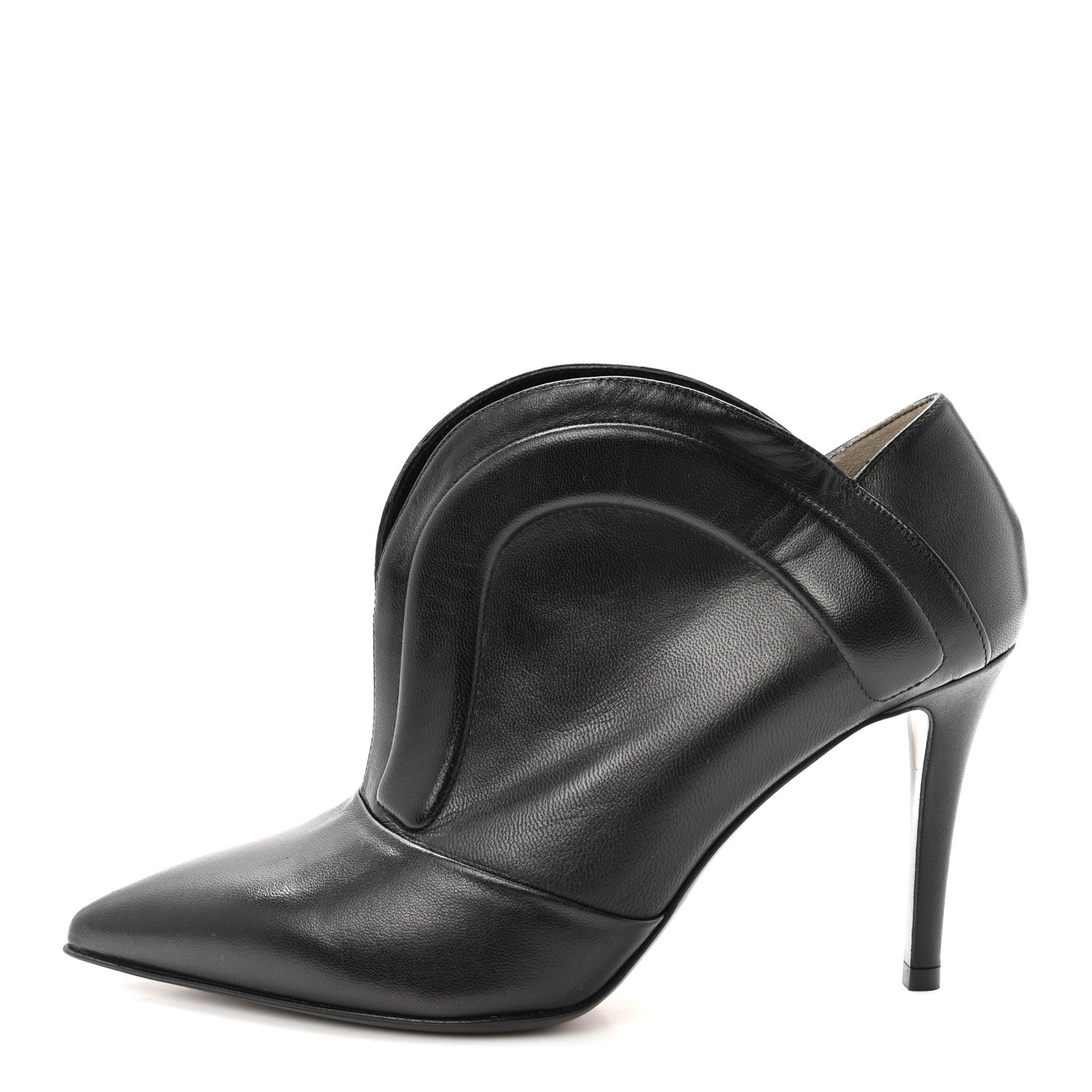 Fendi Vitello Nappa Cutout Western Ankle Boots 37 Black 1 of 8