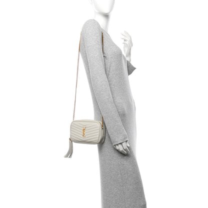 Saint Laurent Grain De Poudre Matelasse Monogram Mini Lou Camera Bag Crema Soft 2 of 10