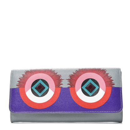 Fendi Vitello Elite Studded Hypnoteyes Continental Wallet Polvere Multicolor 1 of 8