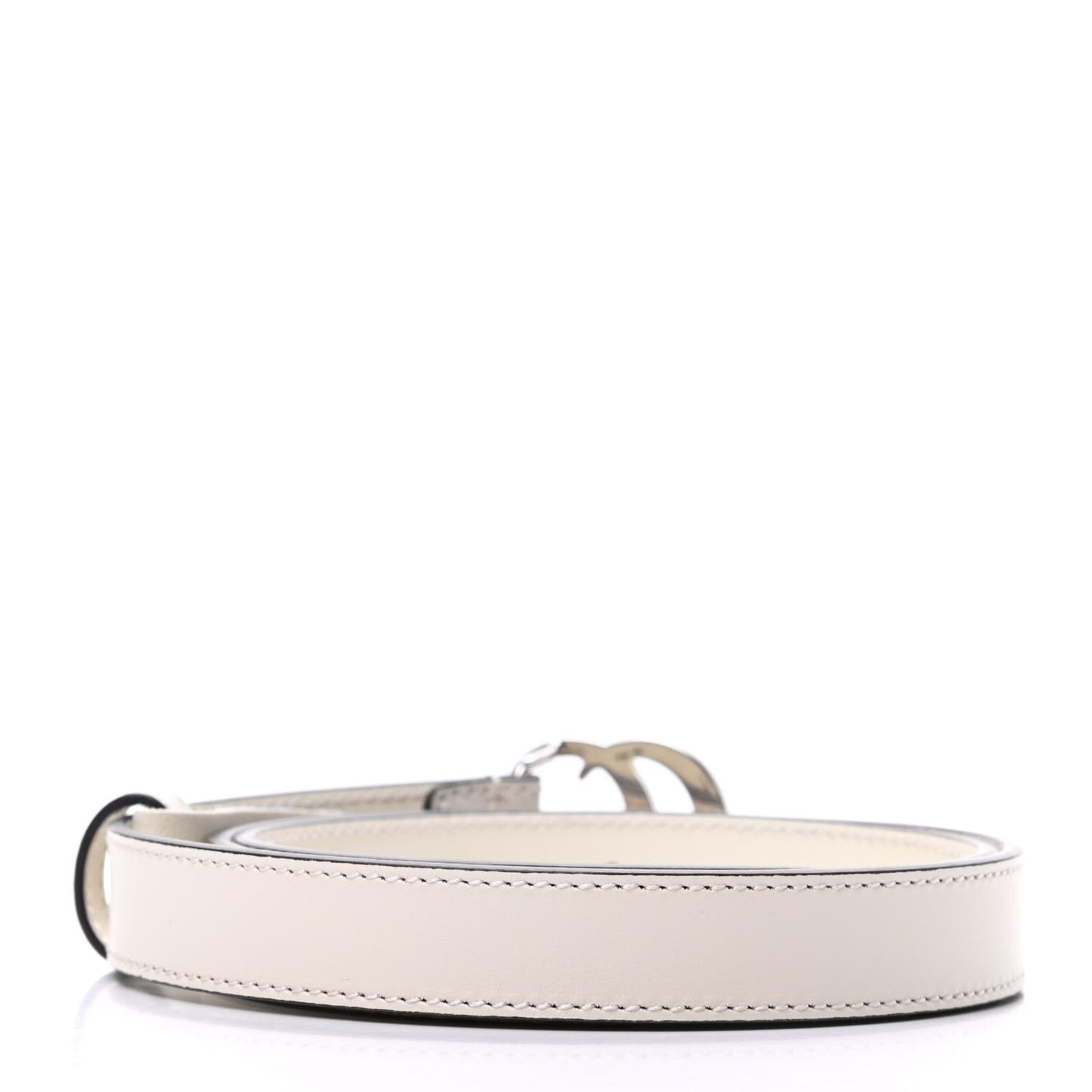 Plutone Calfskin Palladium Double G 20mm Belt 80 32 Mystic White