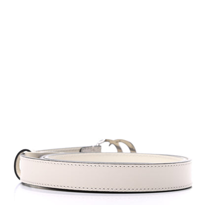 Gucci Plutone Calfskin Palladium Double G 20mm Belt 80 32 Mystic White 2 of 5