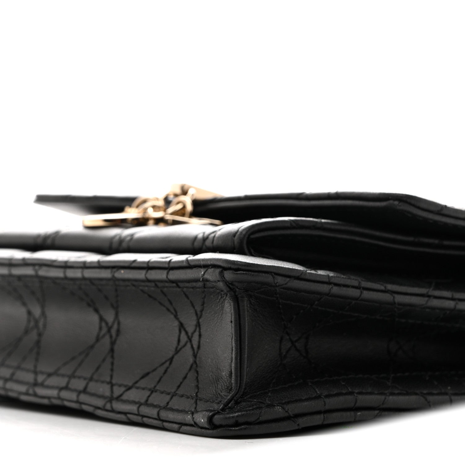 Christian Dior Lambskin Cannage Chain My Dior Daily Chain Pouch Black 11 of 12