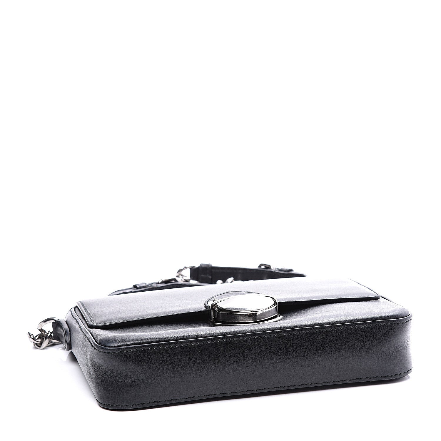 Prada Soft Calfskin Chain Flap Black 3 of 9