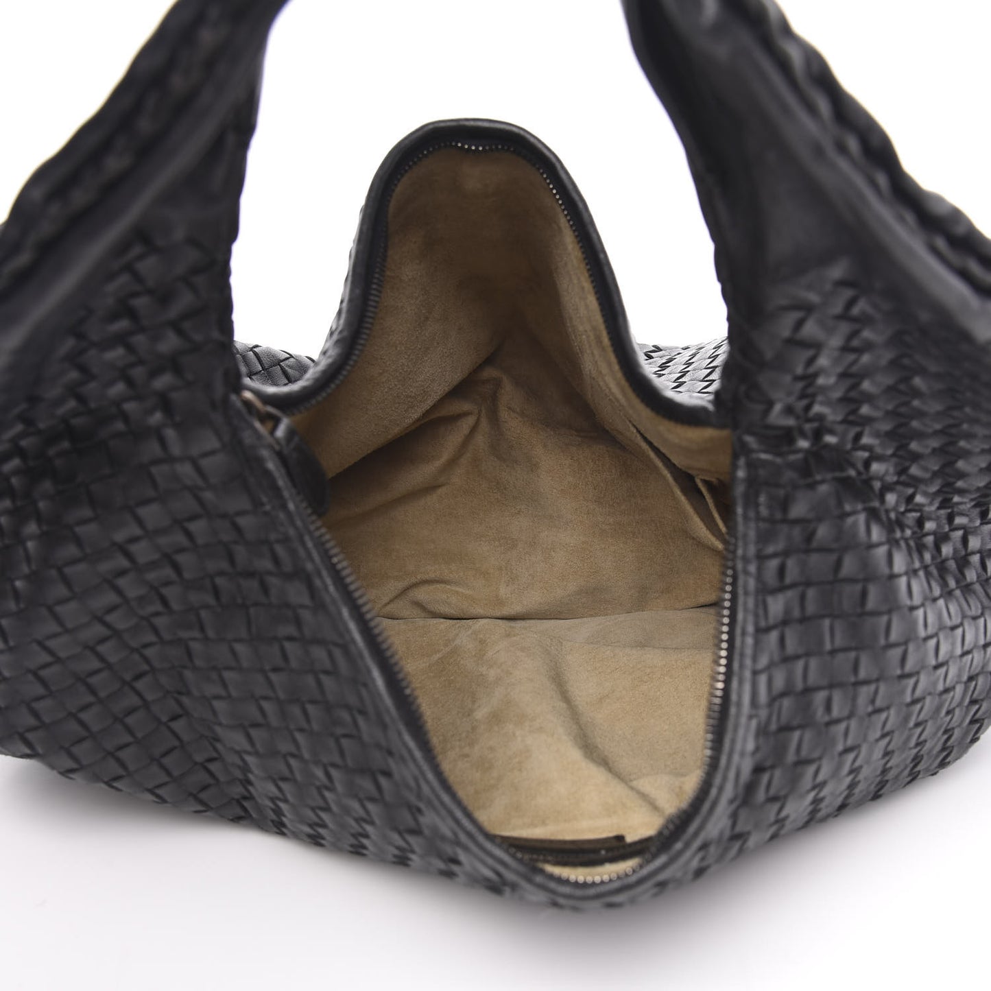 Nappa Intrecciato Large Belly Veneta Hobo Black