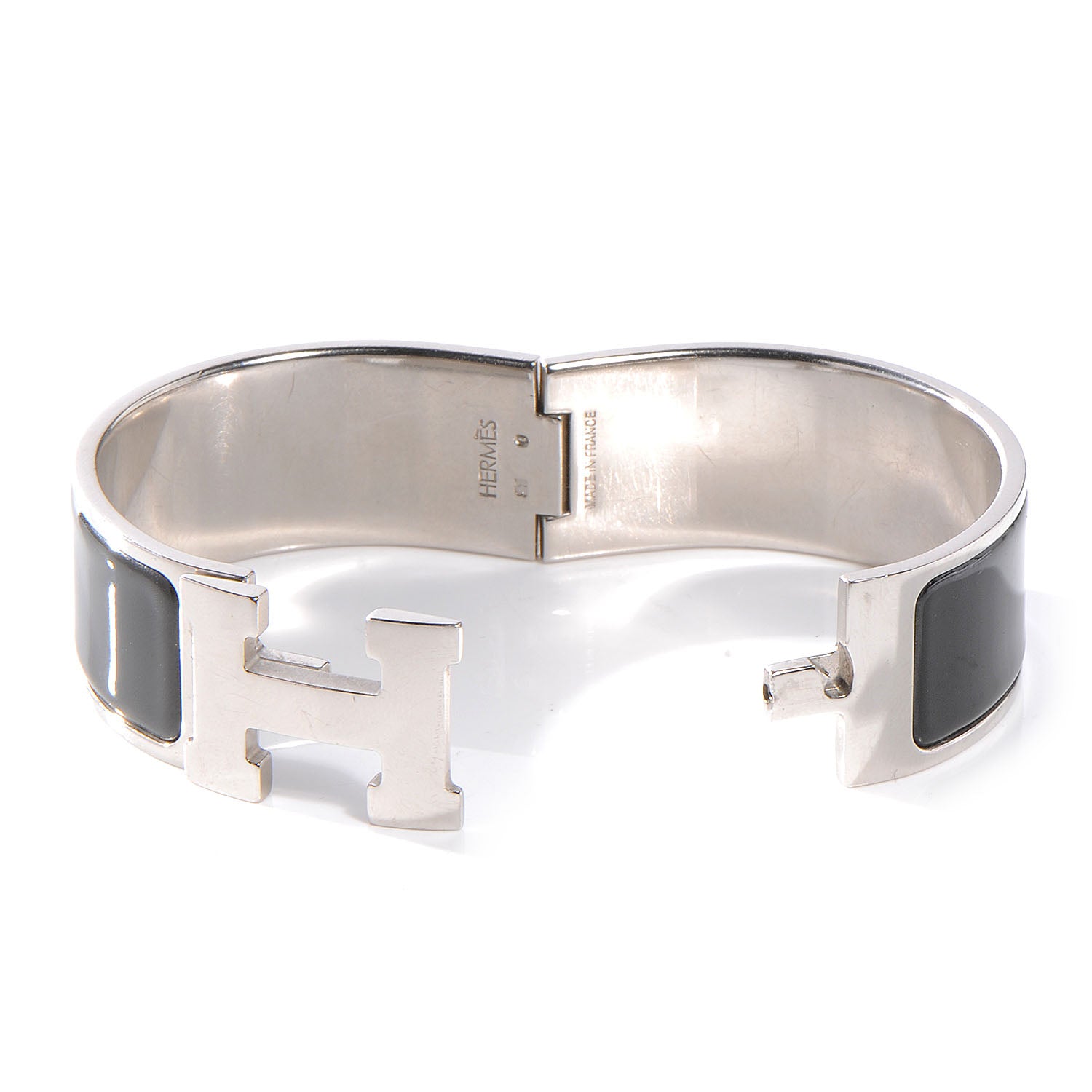 Hermes Enamel Clic Clac H Bracelet Wide PM Black 4 of 4