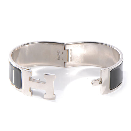 Hermes Enamel Clic Clac H Bracelet Wide PM Black 4 of 4