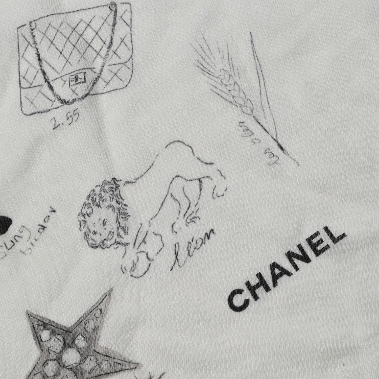Chanel Cashmere Logo Icon Shawl Ivory Multicolor 2 of 4