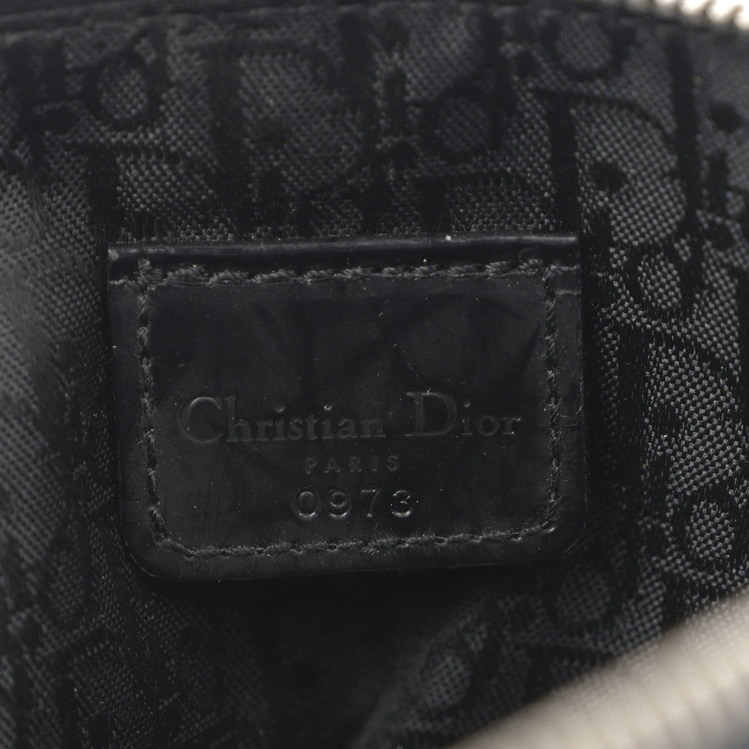 Christian Dior Satin Embroidered Floral Mini Saddle Pochette Bag Black 6 of 12
