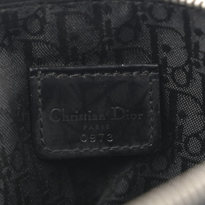 Christian Dior Satin Embroidered Floral Mini Saddle Pochette Bag Black 6 of 12