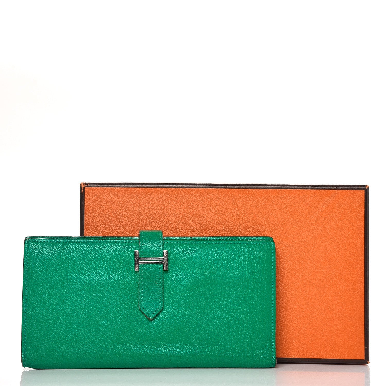 Hermes Chevre Mysore Bearn Gusset Wallet Menthe 9 of 9