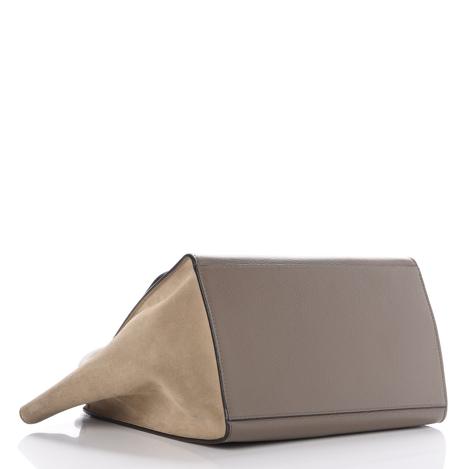 Celine Drummed Calfskin Suede Medium Trapeze Souris 5 of 8