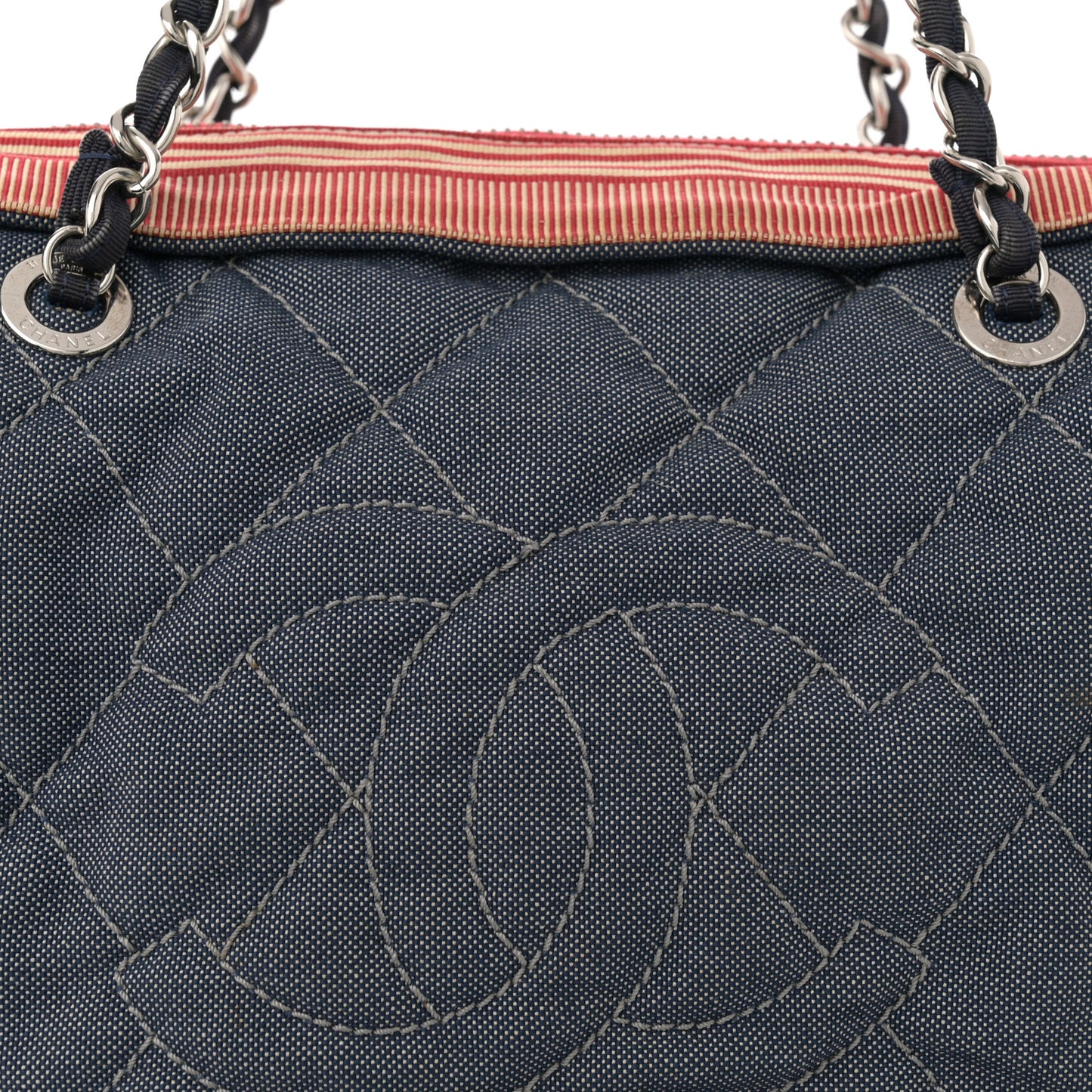 Denim Quilted CC Tote Bag Blue