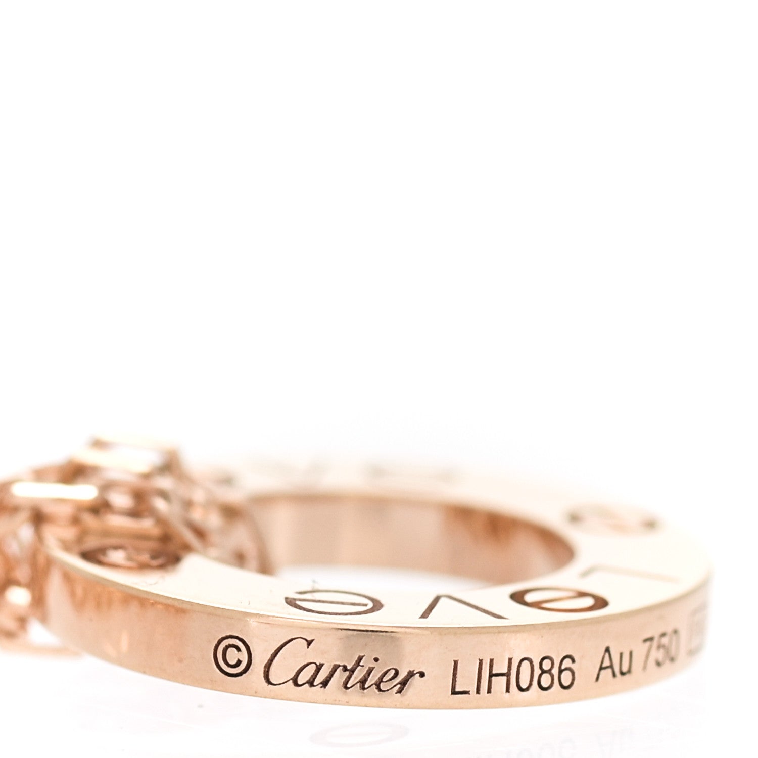 Cartier 18K Pink Gold 2 Diamond LOVE Necklace 4 of 8