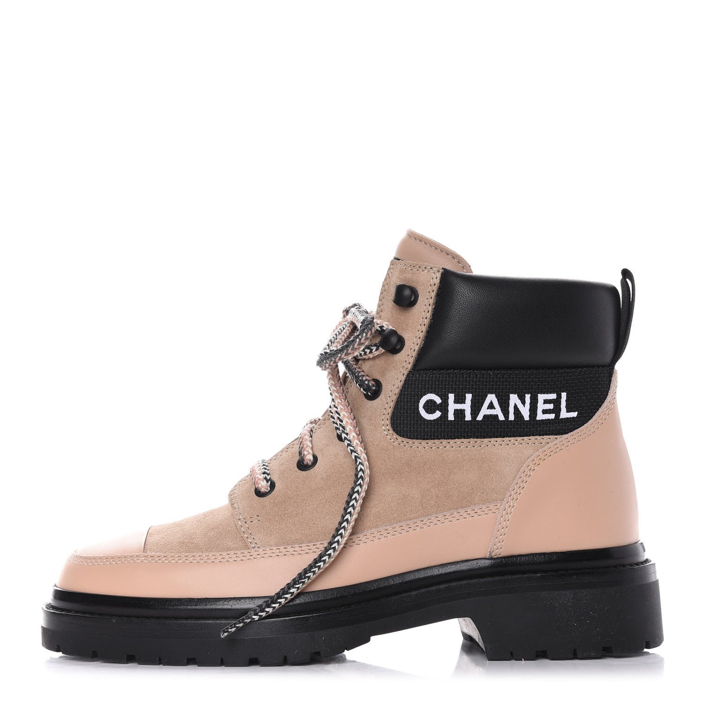 Suede Calfskin Lace Up Boots 37 Pink