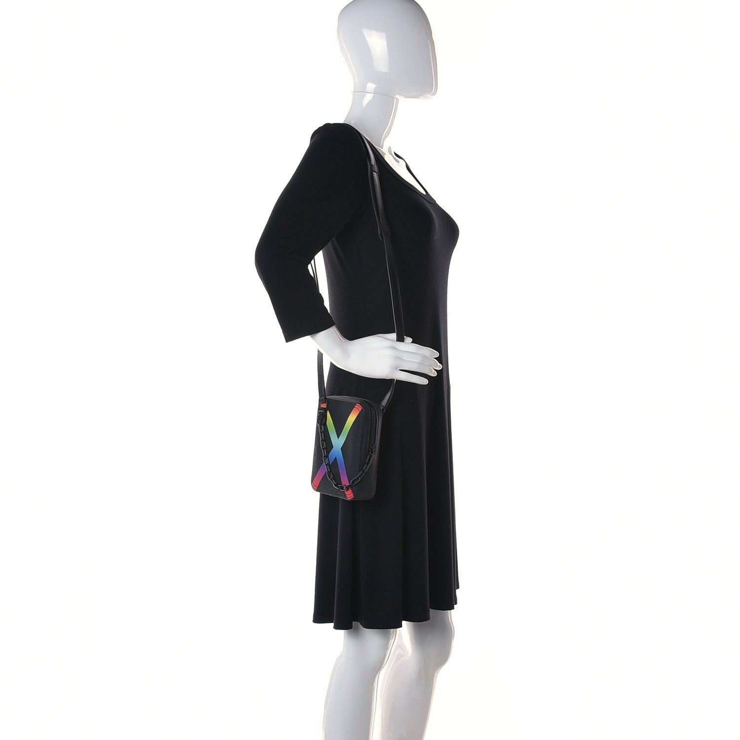 Louis Vuitton Taiga Rainbow Danube Messenger Black 2 of 8
