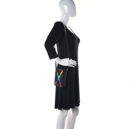 Louis Vuitton Taiga Rainbow Danube Messenger Black 2 of 8