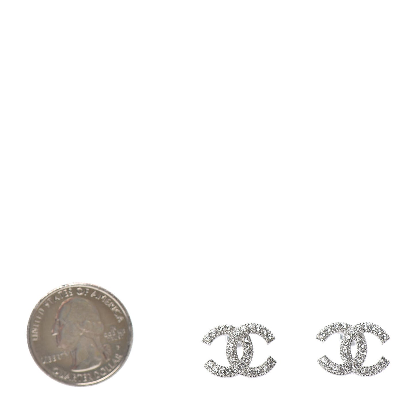 Crystal CC Earrings Silver