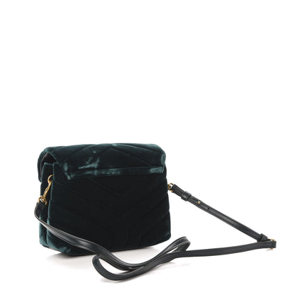Saint Laurent Velvet Y Quilted Monogram Toy Loulou Chain Satchel Malachite 3 of 13