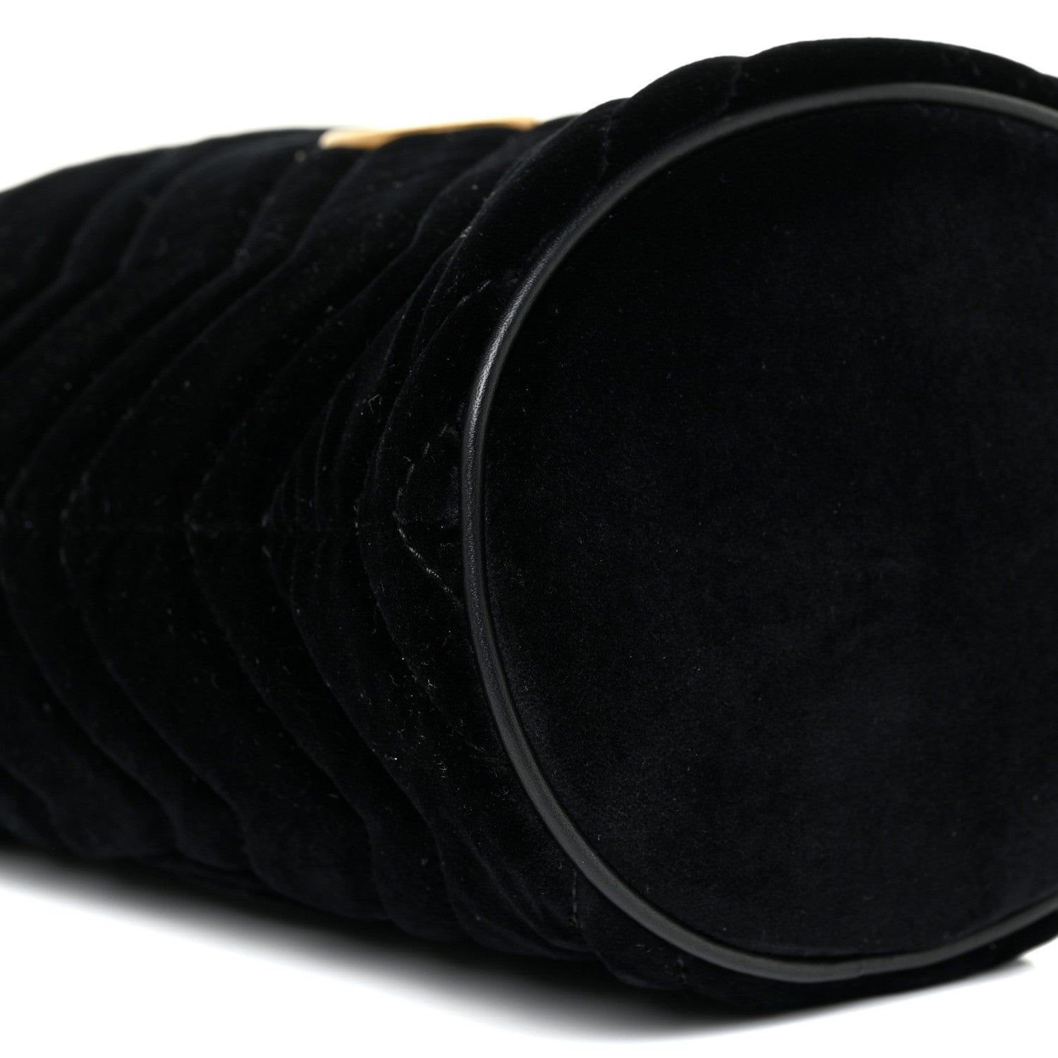 Gucci Velvet Matelasse Mini GG Marmont 2.0 Bucket Bag Black 8 of 9