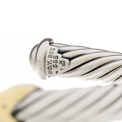 David Yurman Sterling Silver 14K Yellow Gold 7mm X Station Cable Bracelet 4 of 4