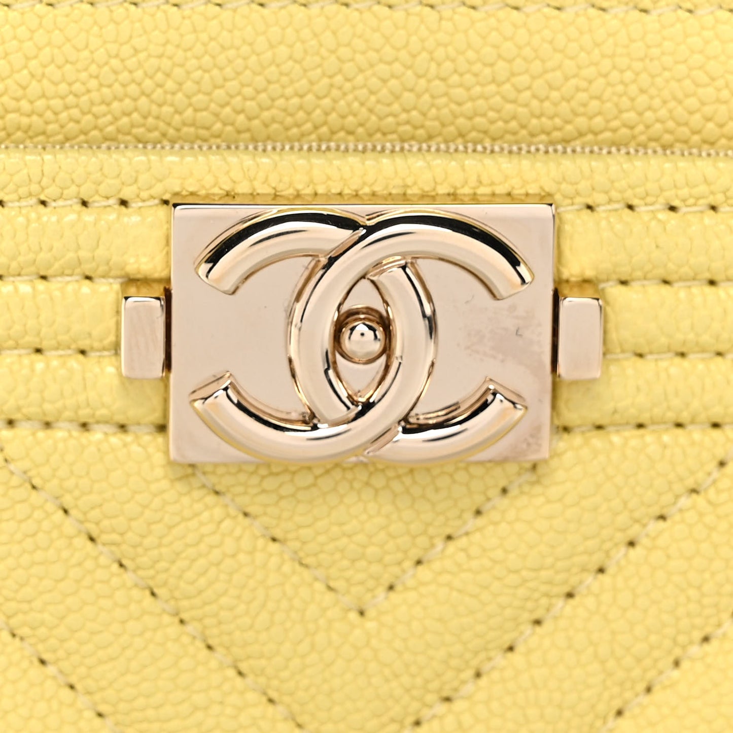 Caviar Chevron Quilted Boy Card Holder Yellow