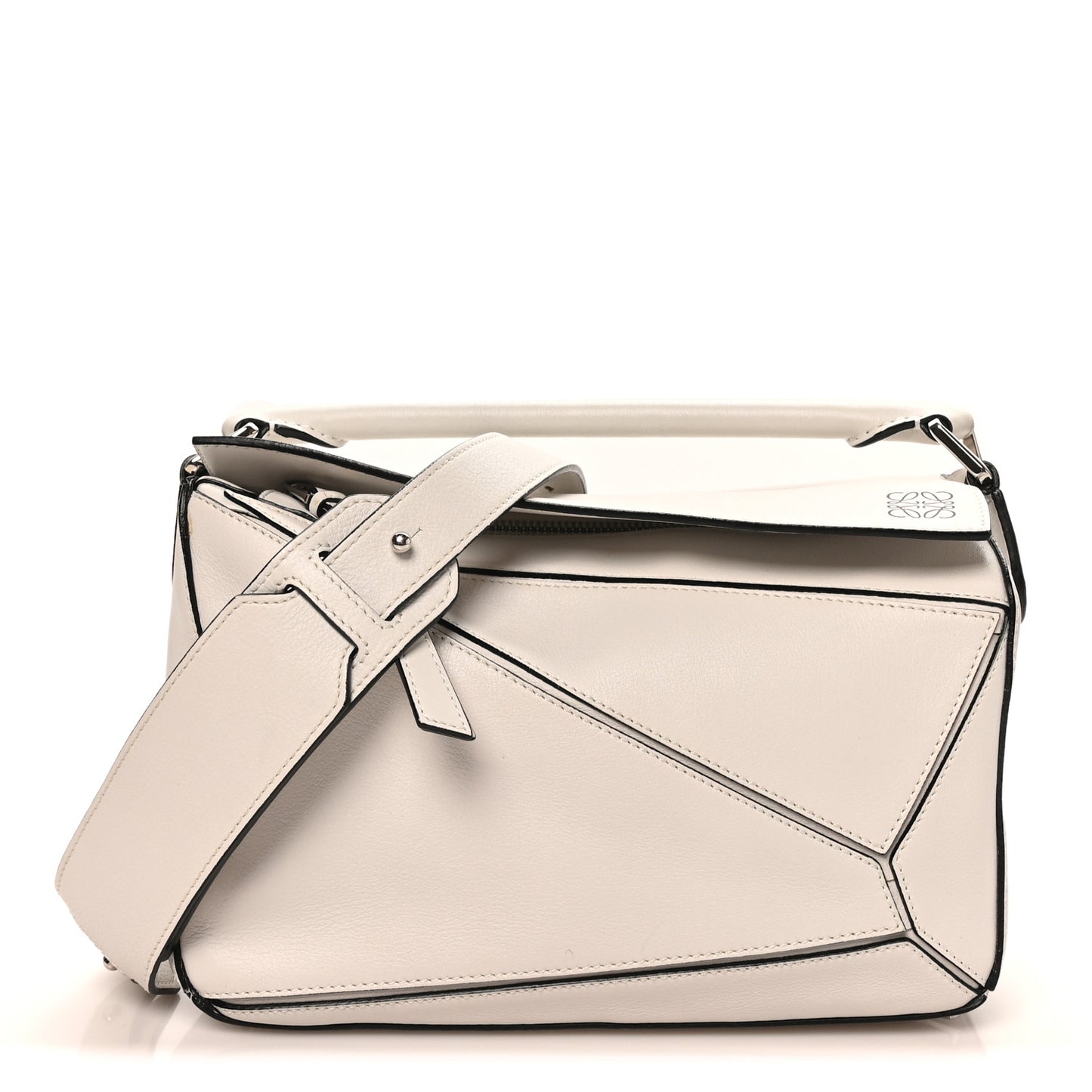 Calfskin Small Puzzle Bag White