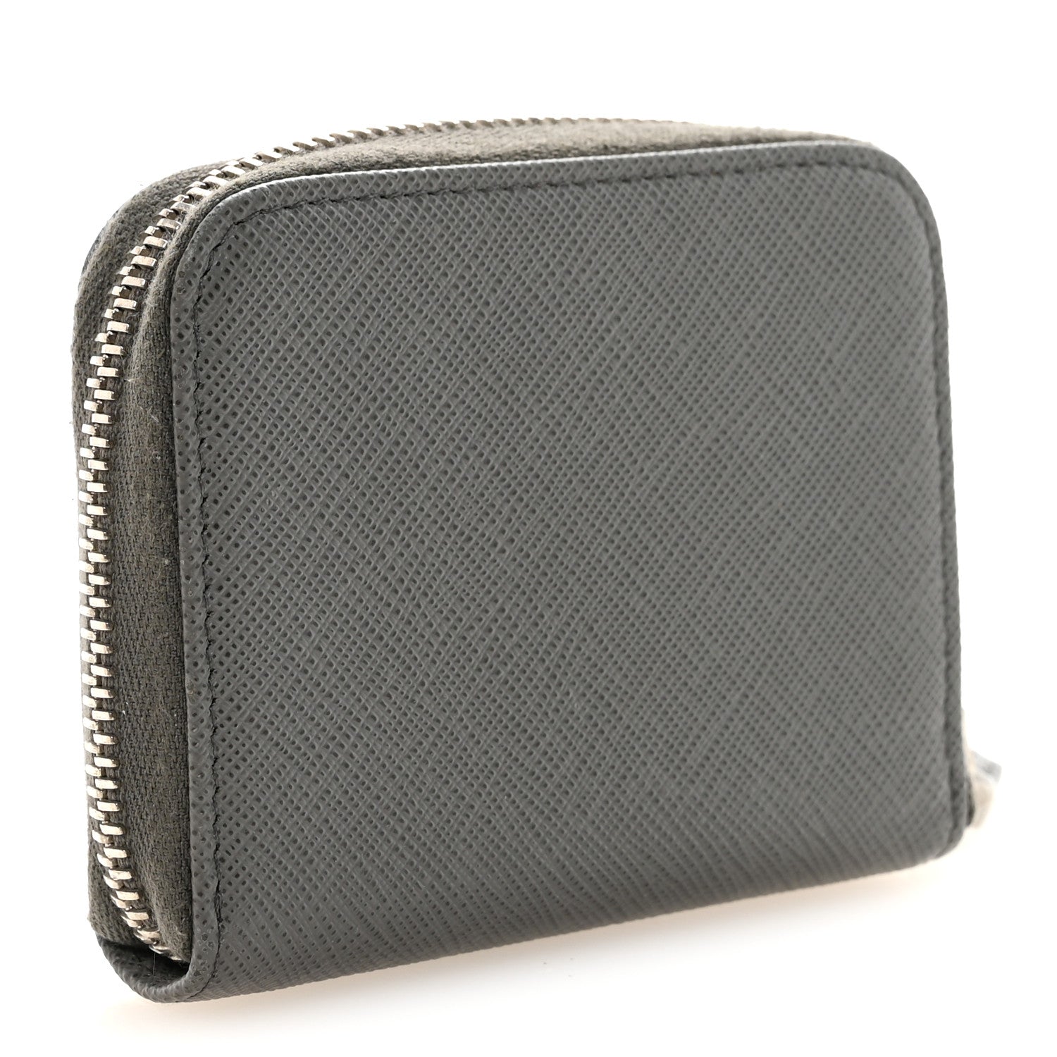 Prada Saffiano Metal Zip Coin Purse Marmo 3 of 7
