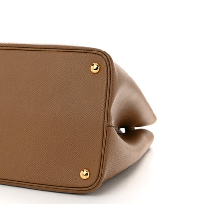 Prada Saffiano Cuir Large Double Bag Cannella Turchese 9 of 9