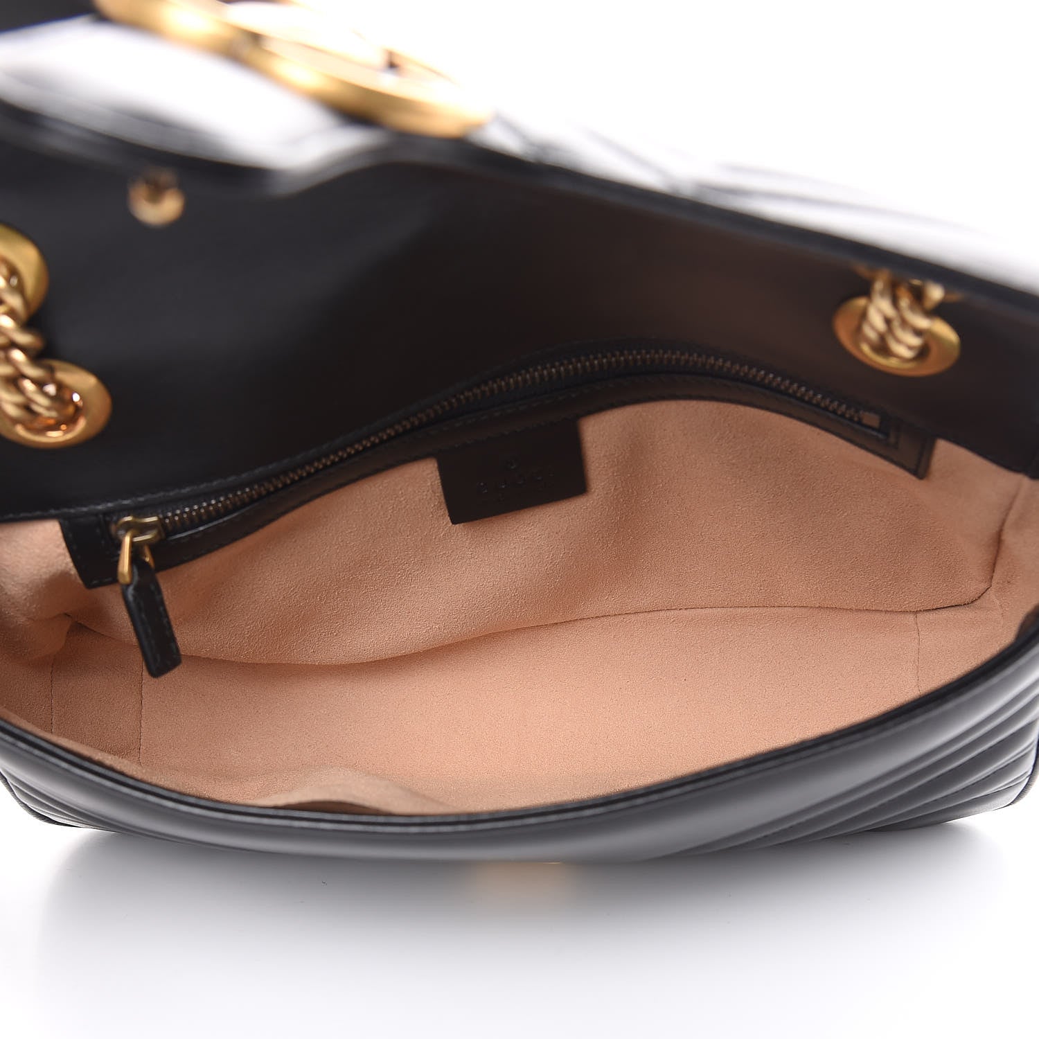 Gucci Calfskin Matelasse Small GG Marmont Shoulder Bag Black 5 of 10