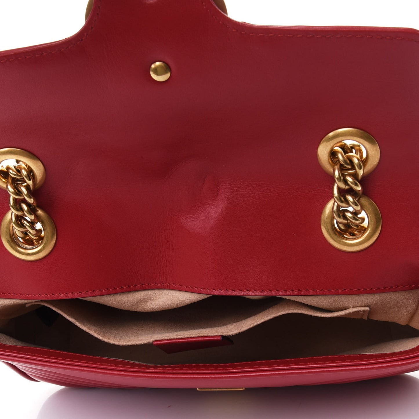 Calfskin Matelasse Mini GG Marmont Shoulder Bag Hibiscus Red