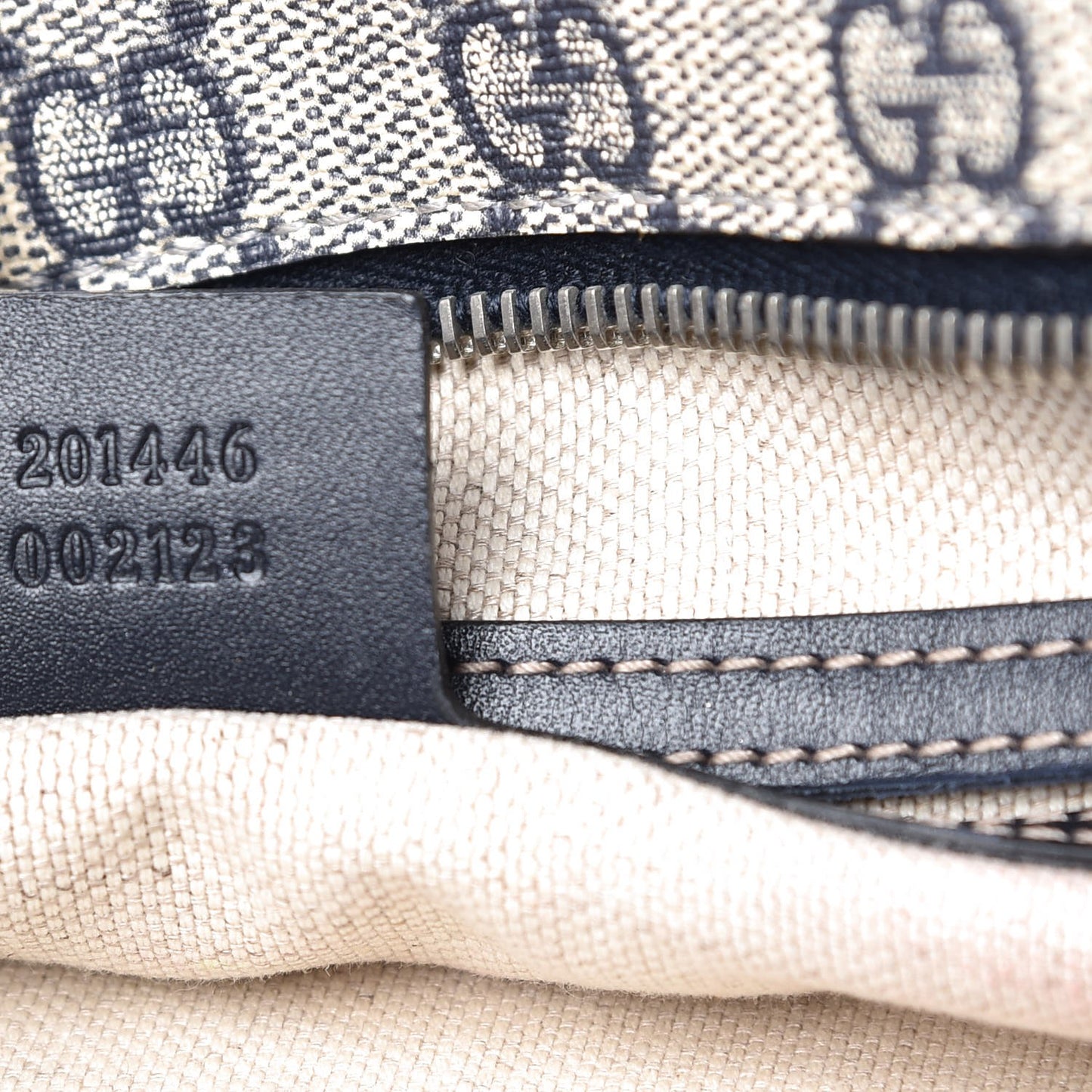GG Plus Monogram Large Flat Messenger Bag Beige Blue