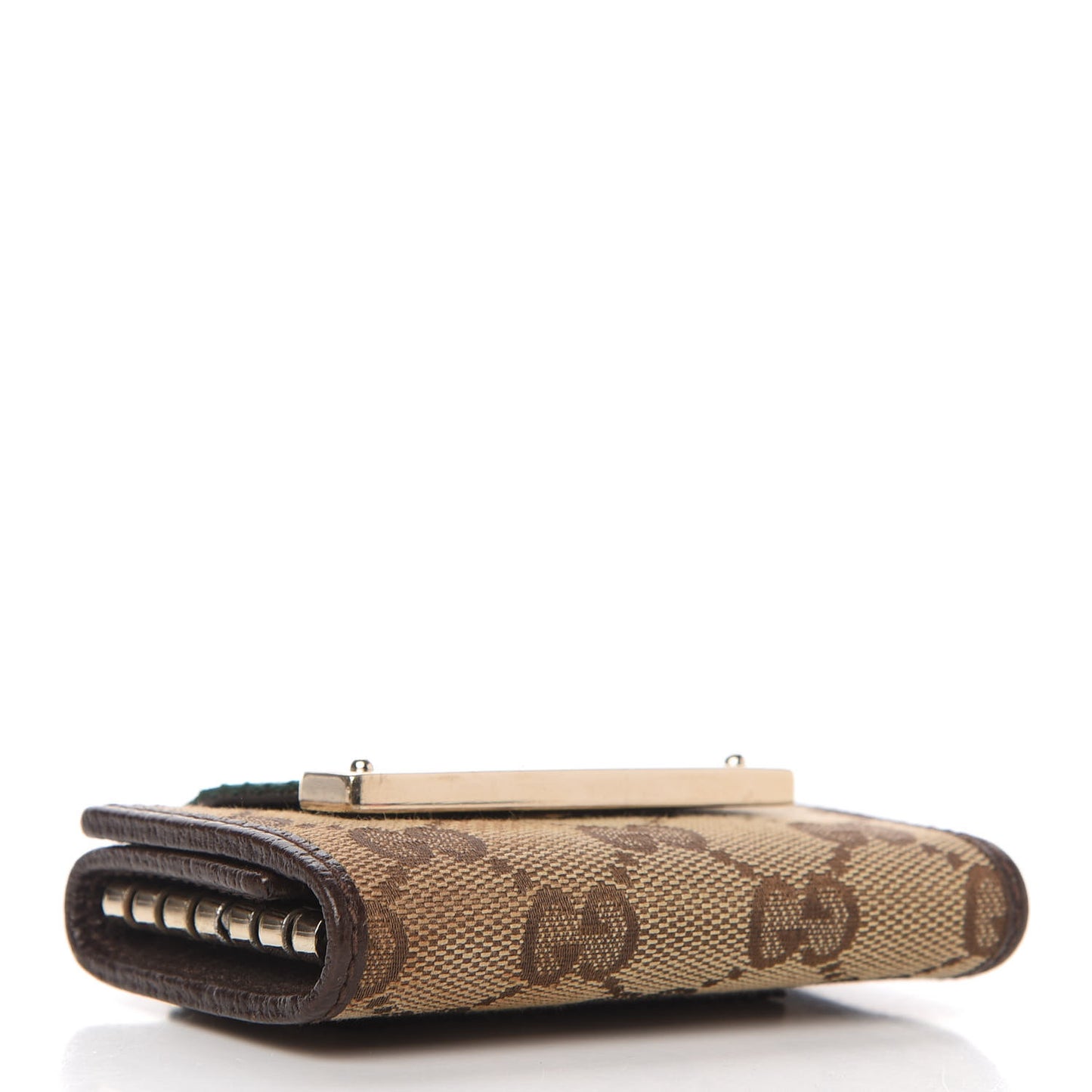 Monogram Calfskin Ladies Web 6 Key Holder Case Beige Ebony Cocoa