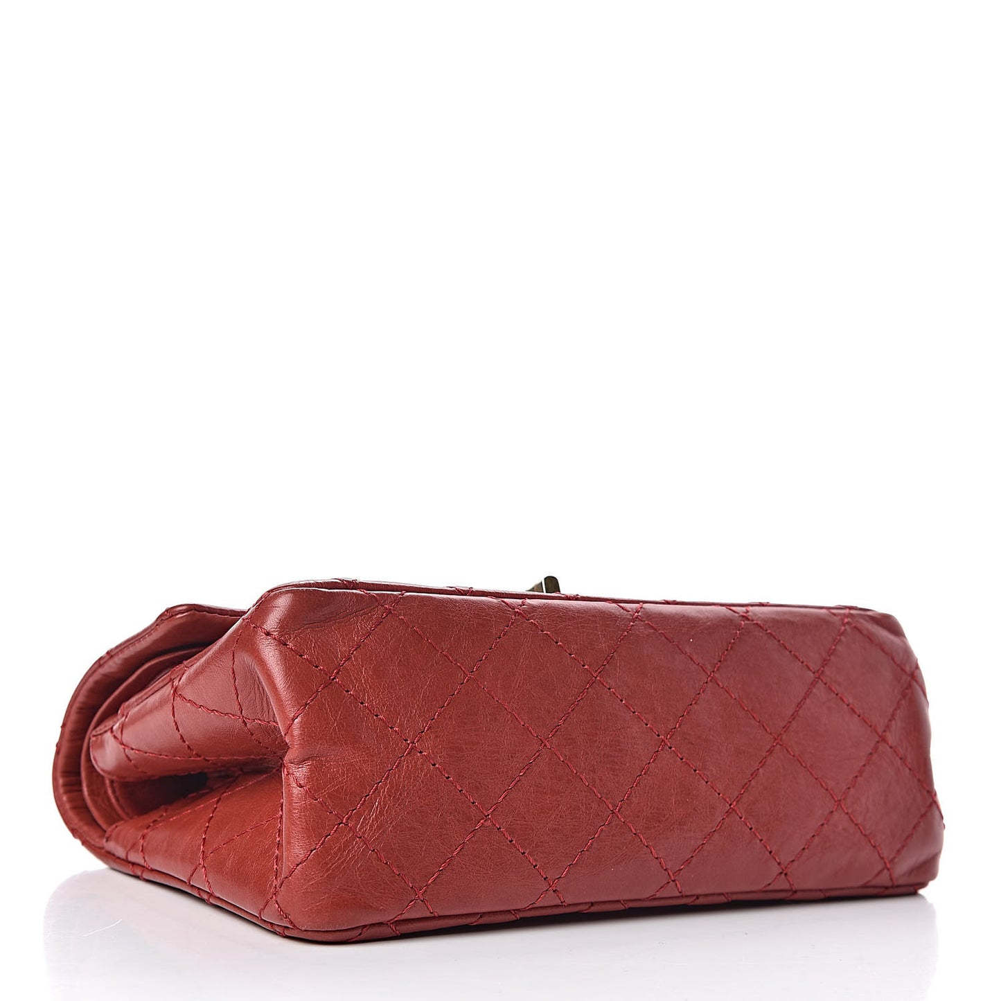 Aged Calfskin Quilted 2.55 Reissue 224 Flap Red