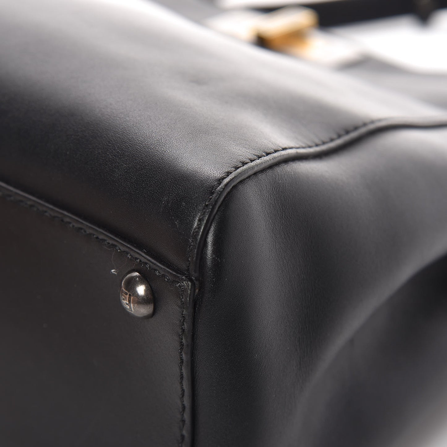 Vitello Suede Medium Peekaboo Iconic Satchel Black