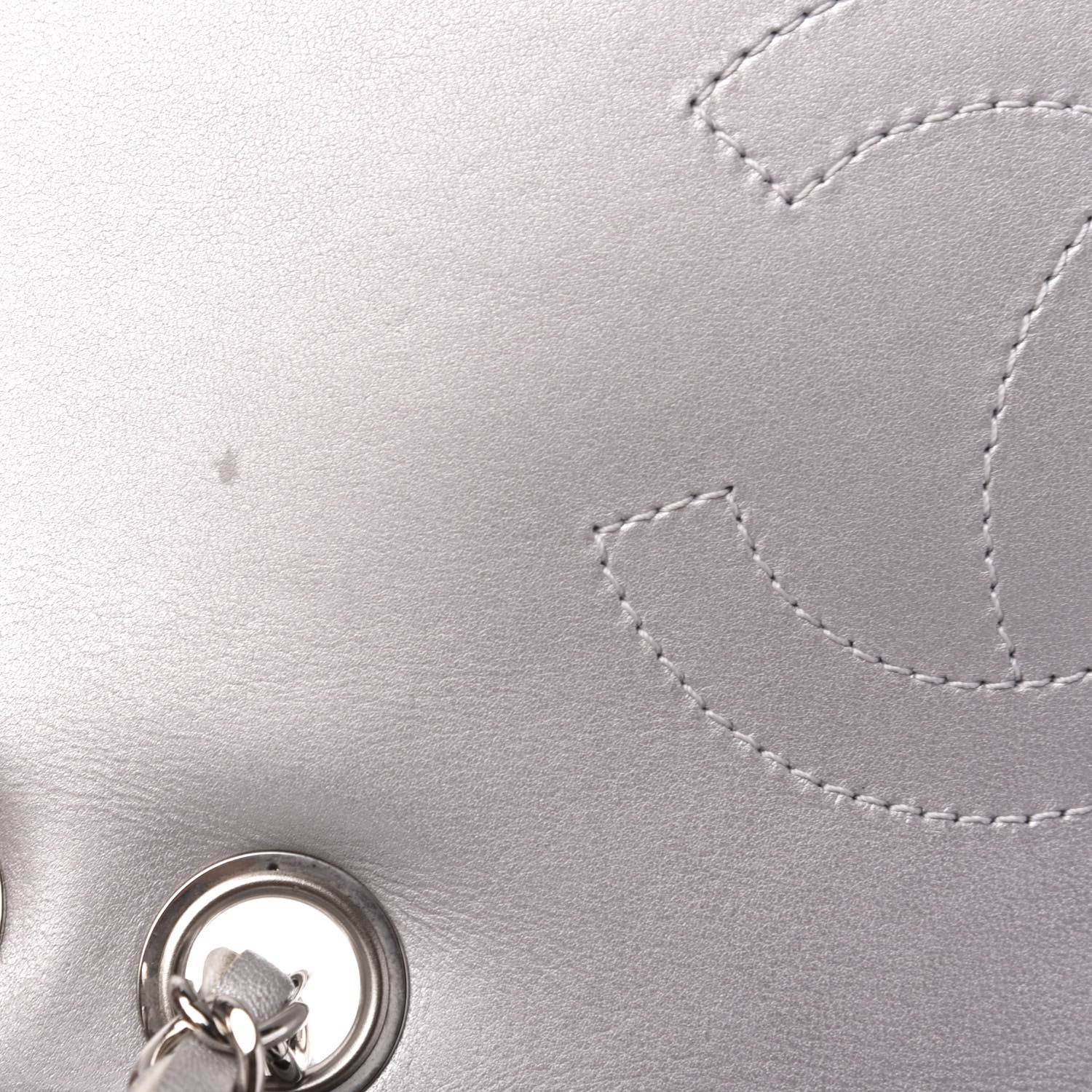 Chanel Metallic Caviar Quilted Medium CC Filigree Flap Silver 9 of 14