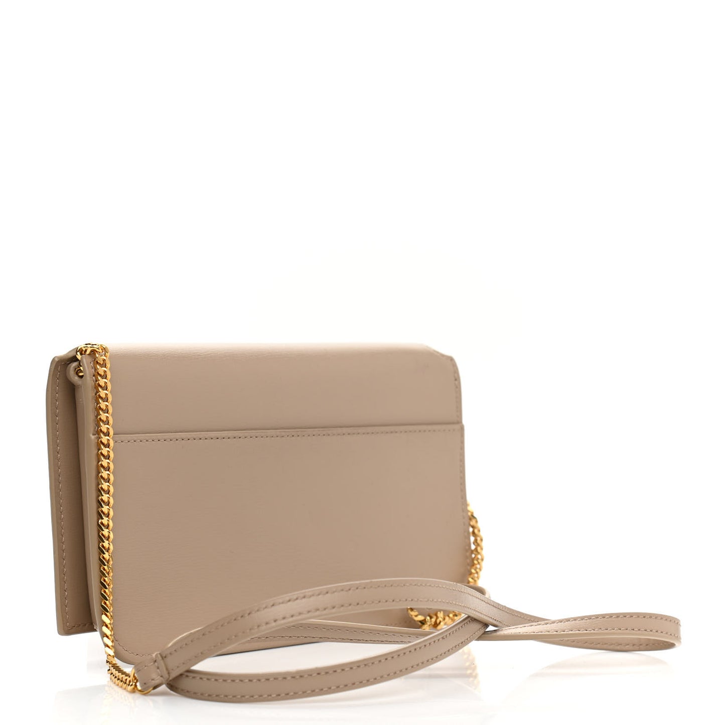 Smooth Calfskin Monogram Phone Holder Crossbody Dark Beige