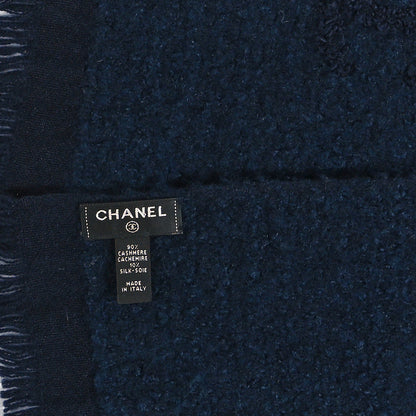 Chanel Cashmere Silk CC Scarf Blue 3 of 3