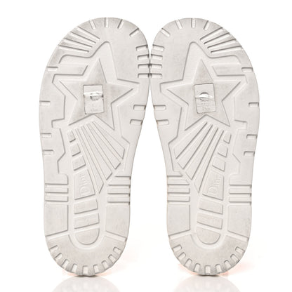 Christian Dior Canvas Fluo Toile de Jouy Embroidered Dway 10mm Slide Sandals 38 White Orange 5 of 8