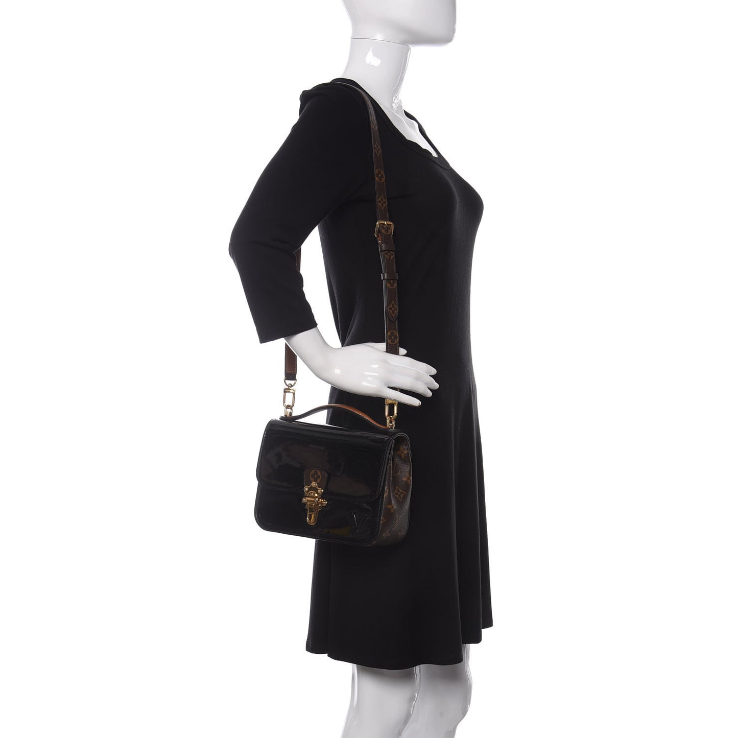 Patent Calfskin Monogram Cherrywood BB Black