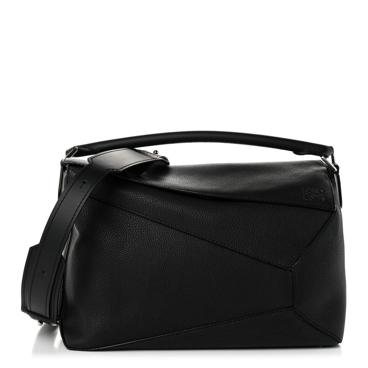 Loewe Grained Calfskin Large Puzzle Bag Black 1 of 9