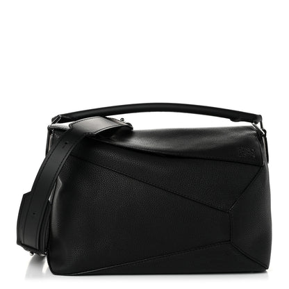 Loewe Grained Calfskin Large Puzzle Bag Black 1 of 9