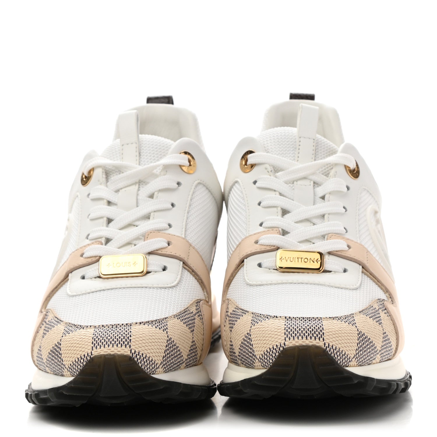 Louis Vuitton Calfskin Damier Azur Run Away Sneakers 37 White 2 of 8