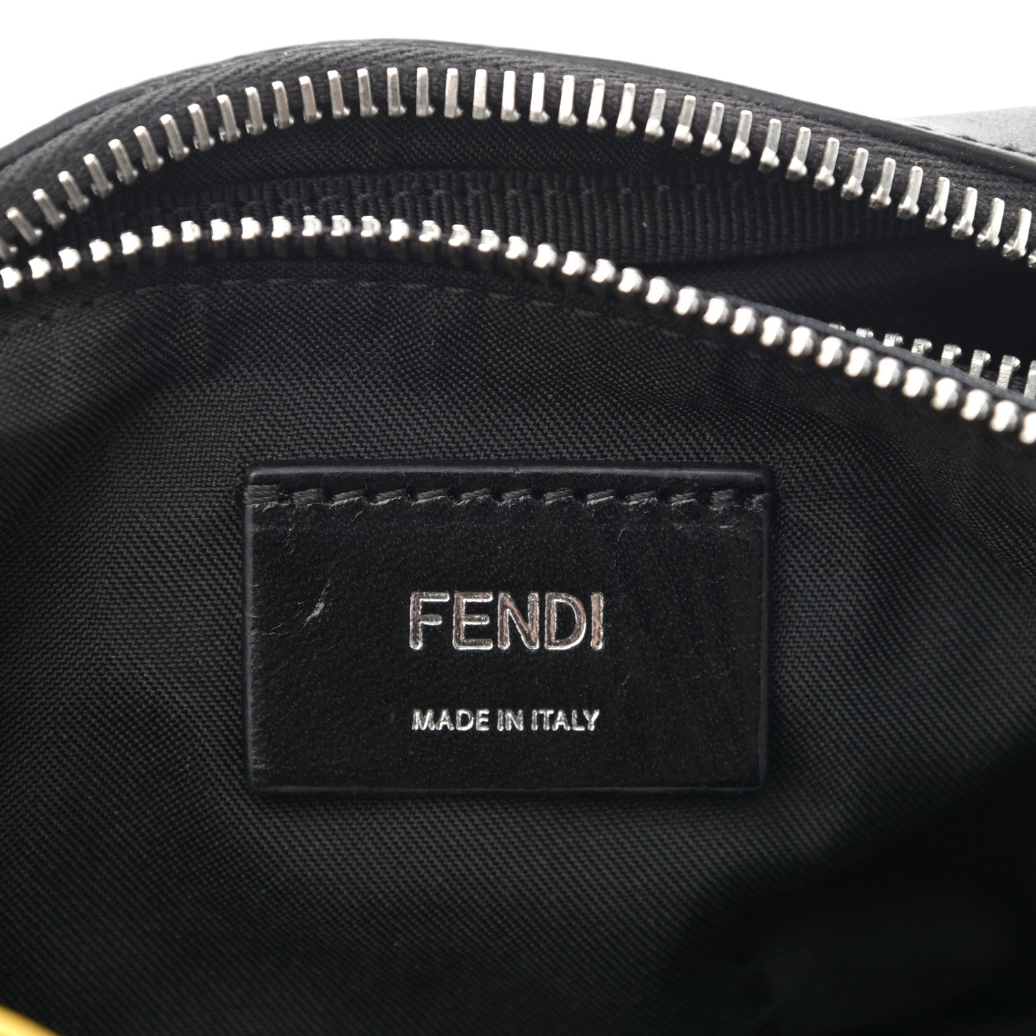 Fendi Recycled Nylon Vitello Grace Light Pequin Logo Pocket Belt Bag Black Sunflower 6 of 12