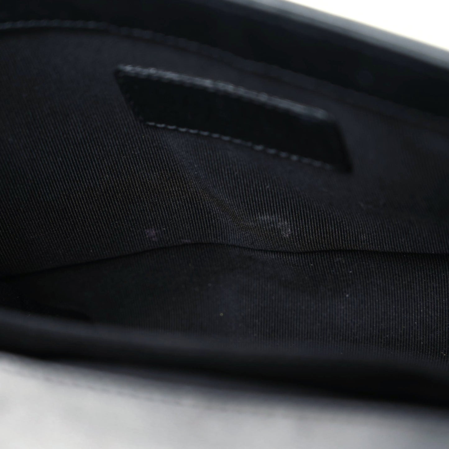 Calfskin Chain Chevron Small Boy Flap Black