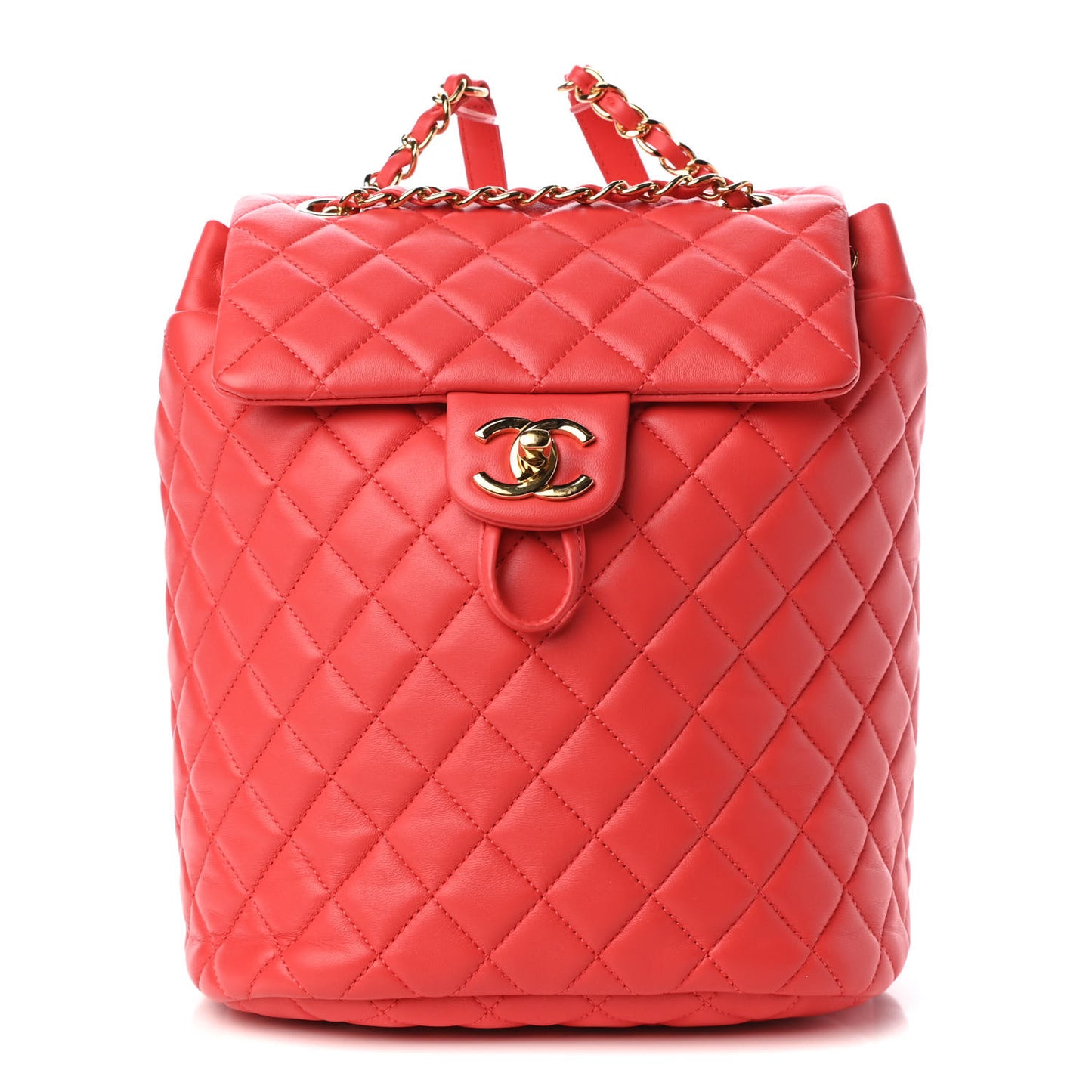 Lambskin Quilted Small Urban Spirit Backpack Red