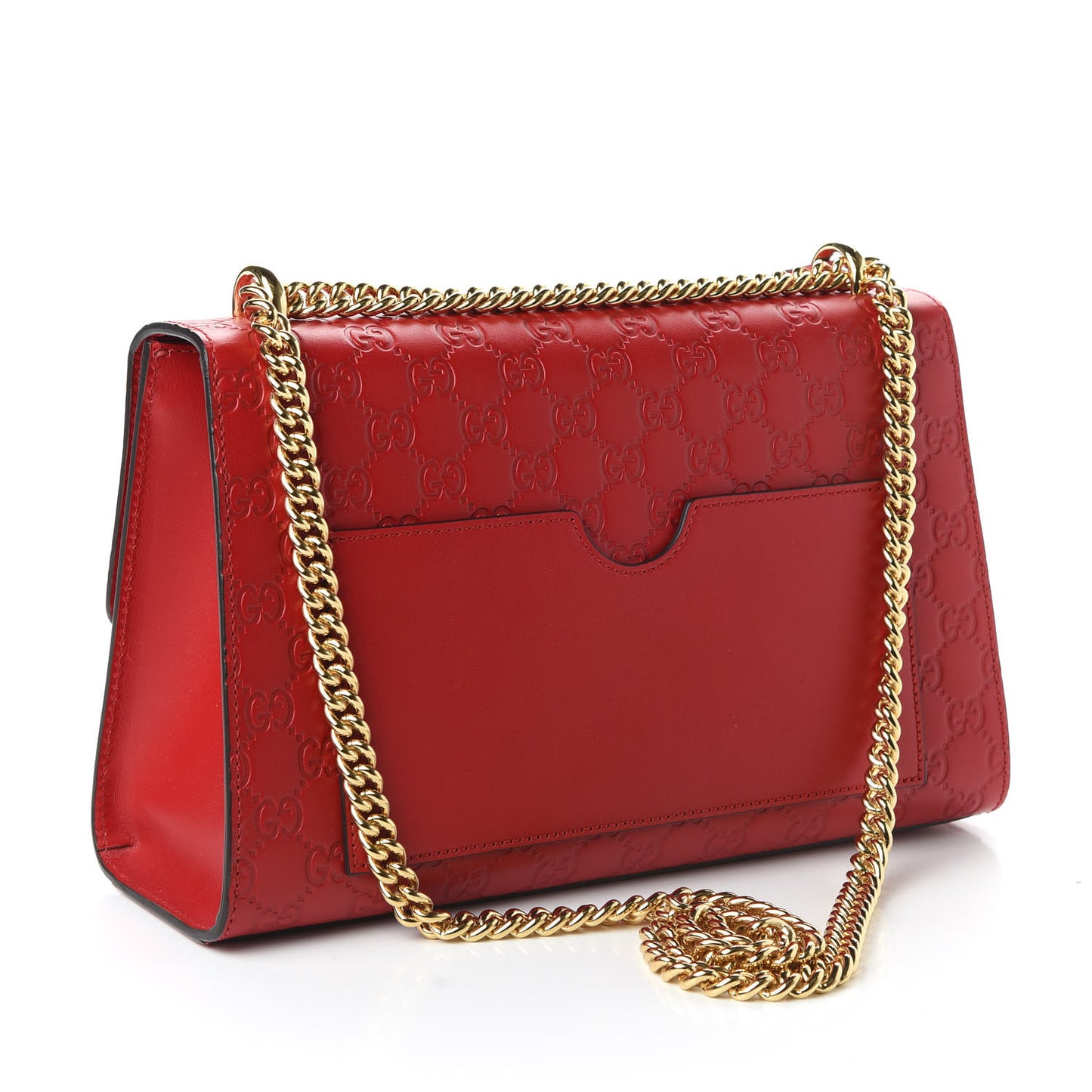 Guccissima Medium Padlock Shoulder Bag Hibiscus Red
