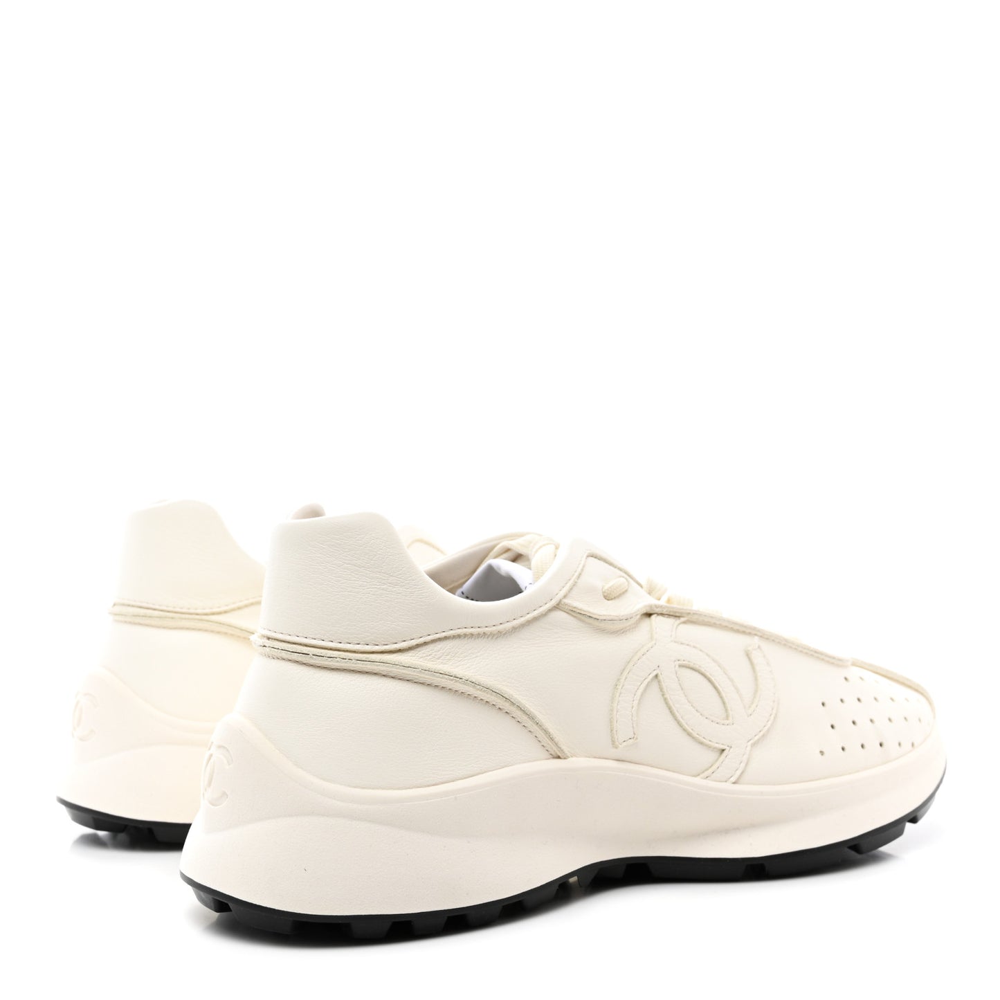 Calfskin Mens CC Sneakers 43 White